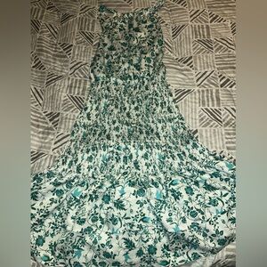 SHEIN Green and White Floral Dress